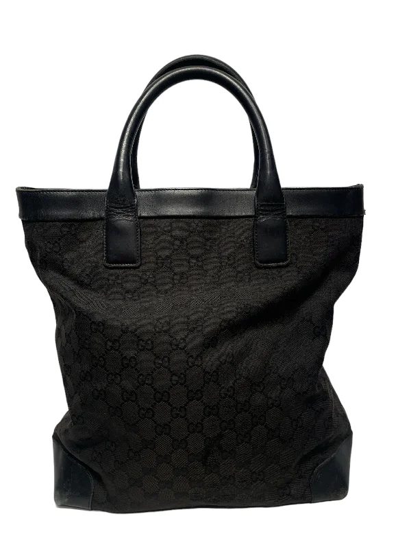 GUCCI///Tote Bag/M/Plain/Cotton/BLK/W [Designers] Design/monogram bucket/tote