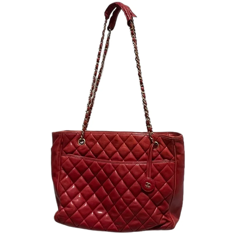 CHANEL/Tote Bag/Leather/RED/Chanel Vintage Tote