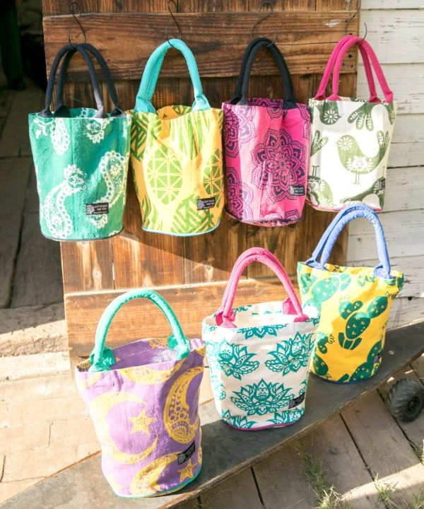 Colorful Bohemian Bucket Tote Bag