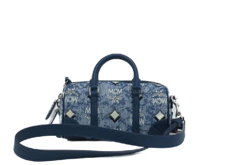 MCM  Patricia Mini Crossbody Bag Visetos Coated Canvas Blue