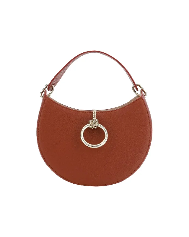 Chloe Leather Small Shoulder Bag with Gold Ring Closure