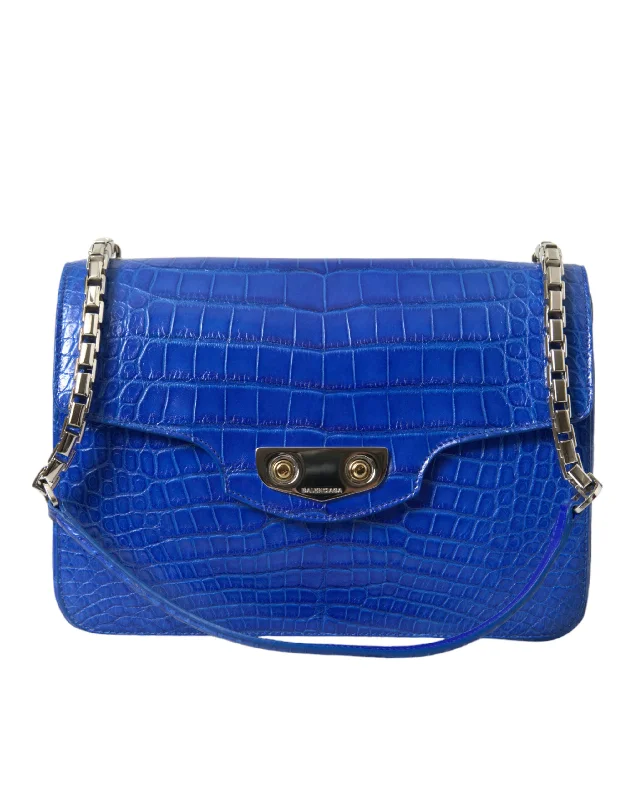 Balenciaga Chic Alligator Skin Chain Shoulder Women's Bag