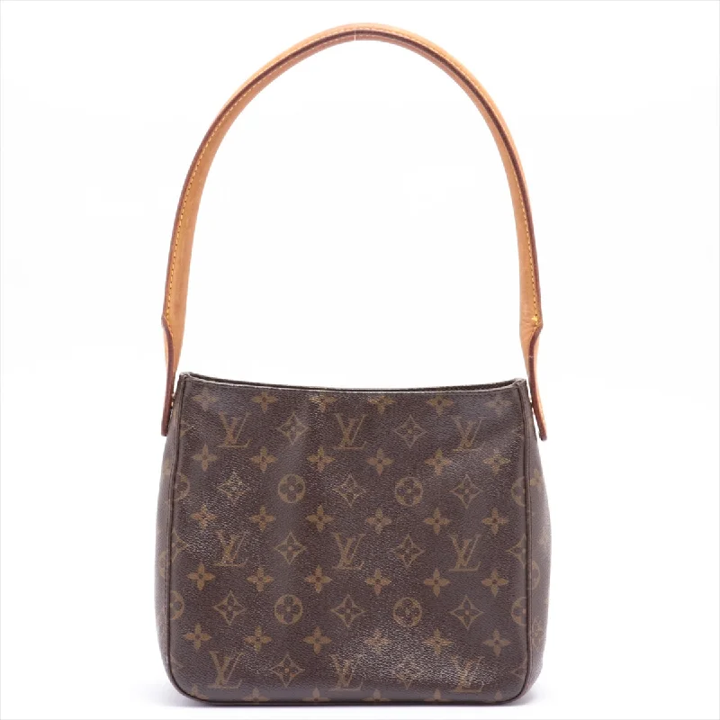 Louis Vuitton Brown Monogram Canvas Leather Looping MM Shoulder Bag