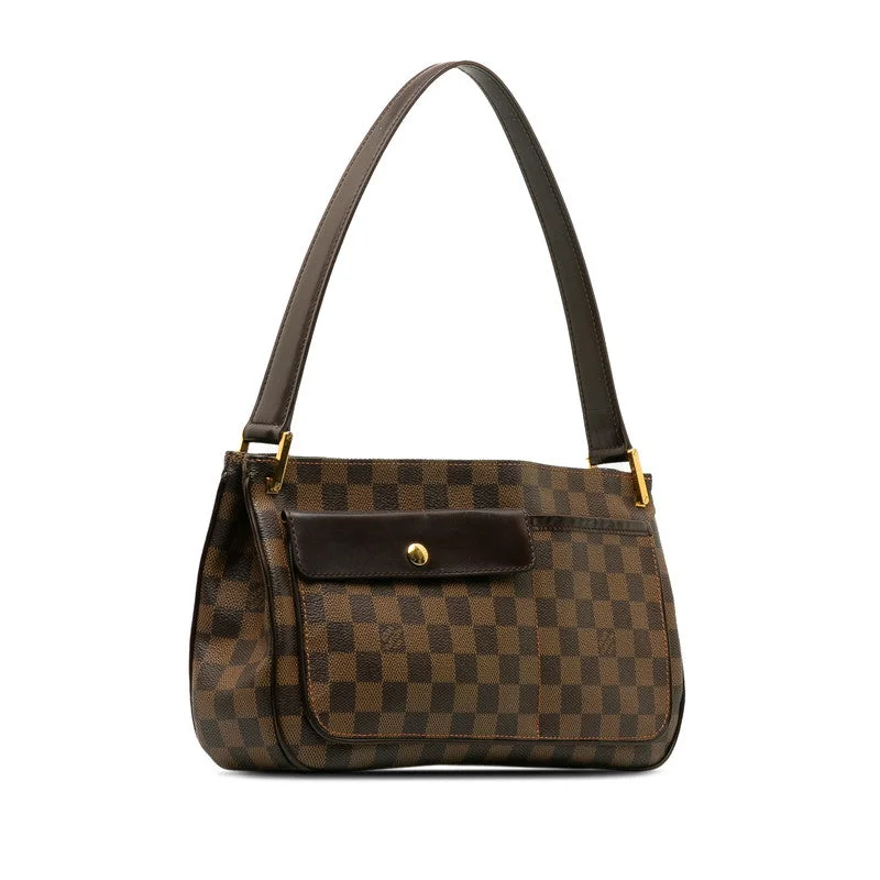 Louis Vuitton Damier Overnight Shoulder Bag N51129 Brown PVC Leather  Louis Vuitton