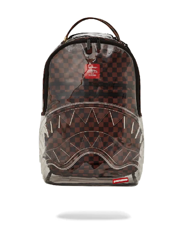 Sprayground  CLEAR BROWN CHECK CLEAR BACKPACK CHECK