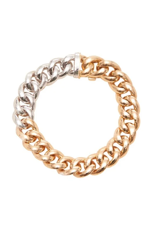 Jewelry Deals That Outshine The Rest 18k Solid White and Rose Gold Chain Bracelet