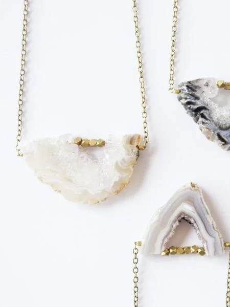 Sparkle For Less – Shop Our Limited-Time Jewelry Deals Agate Slice Necklace - Light