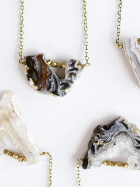Exclusive Jewelry Sale – Grab Timeless Pieces Now Agate Slice Necklace - Dark