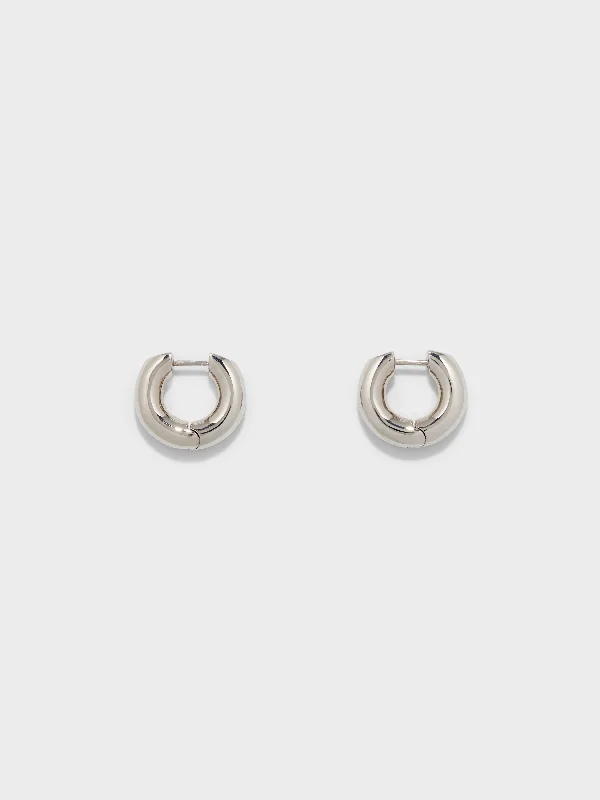 Get The Sparkle You Love At Prices You Adore Alaya Medium Palladium-Plated Hoop Earrings Get The Sparkle You Love At Prices You Adore Alaya Medium Palladium-Plated Hoop Earrings