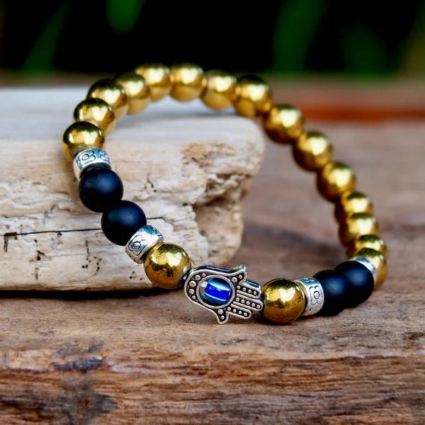 The Perfect Jewelry Piece At The Perfect Price Black Onyx , hand of Fatima armband