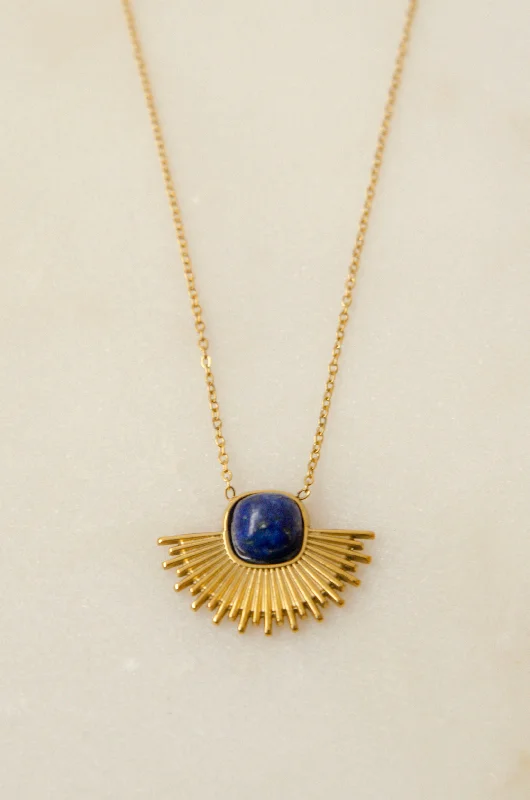 Dazzle With Discounts – Shop Jewelry On Sale LOTUS NECKLACE // BLUE