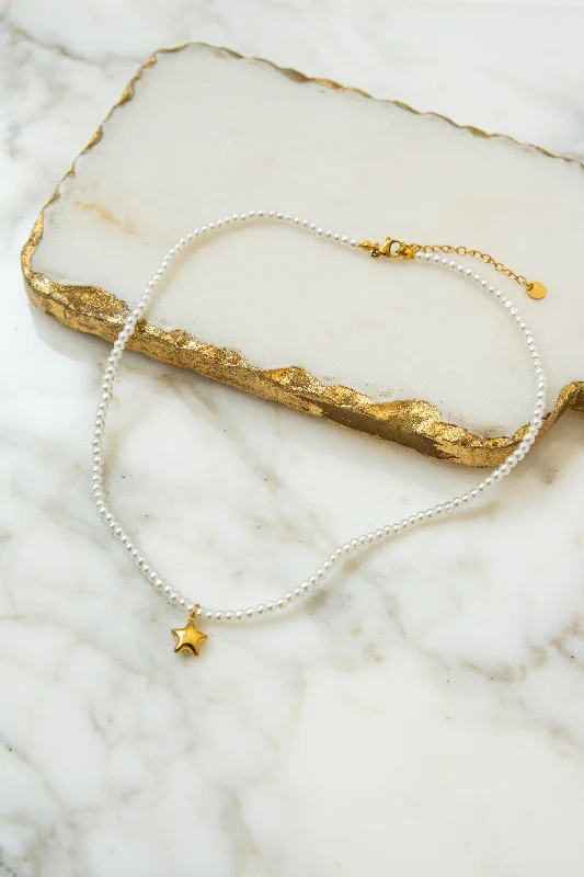 Handcrafted Jewelry Sale – Unique Designs At Low Prices MINI STAR PEARL NECKLACE