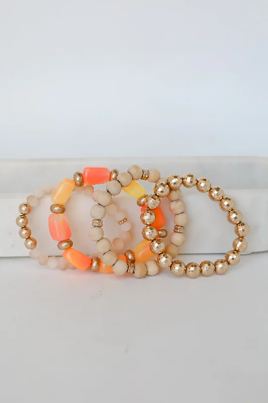 Fashion-Forward Jewelry At Incredible Prices FINAL SALE - Ellie Orange Beaded Bracelet Set Fashion-Forward Jewelry At Incredible Prices FINAL SALE - Ellie Orange Beaded Bracelet Set