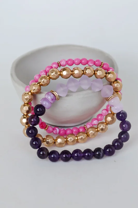Unmissable Jewelry Sale – Shop Before It's Too Late FINAL SALE - Eloise Purple Beaded Bracelet Set Unmissable Jewelry Sale – Shop Before It's Too Late FINAL SALE - Eloise Purple Beaded Bracelet Set