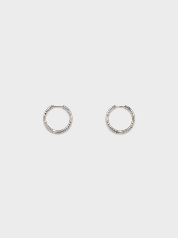 Eco-Friendly Sustainable Jewelry For Conscious Buyers Elona Medium Palladium-Plated Hoop Earrings Eco-Friendly Sustainable Jewelry For Conscious Buyers Elona Medium Palladium-Plated Hoop Earrings