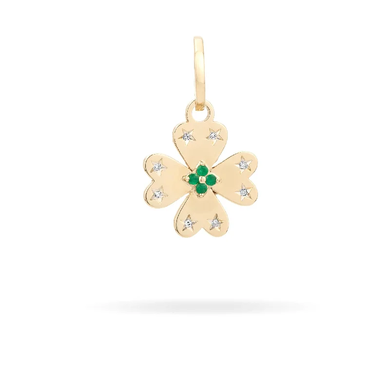 Flash Sale On Exquisite Jewelry – Don't Miss Out Emerald + Diamond Clover Hinged Charm Flash Sale On Exquisite Jewelry – Don't Miss Out Emerald + Diamond Clover Hinged Charm