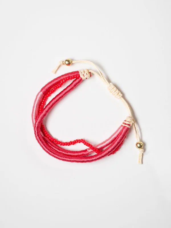 Special Deals On Handcrafted And Designer Jewelry Friendship Threaded Bracelet - Cherry Special Deals On Handcrafted And Designer Jewelry Friendship Threaded Bracelet - Cherry