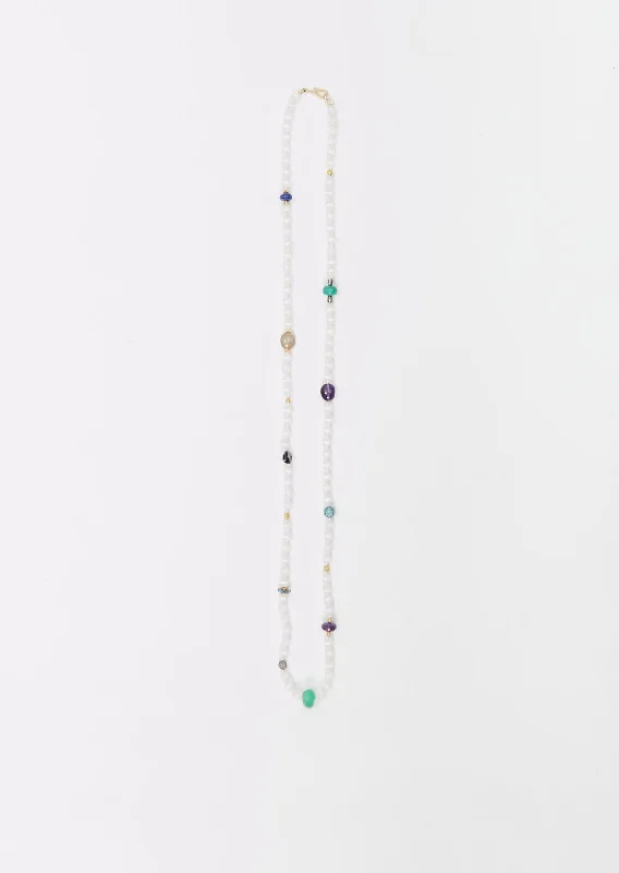 Shop Elegant Jewelry At Unbeatable Prices White Agate Stripe Beaded Necklace 80cm