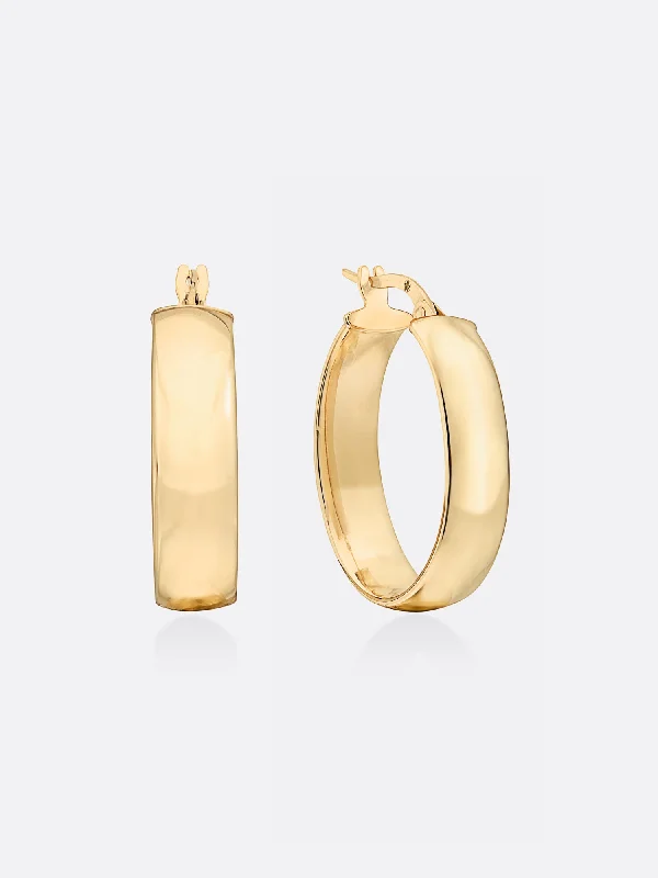 Shop Stylish Jewelry Now And Save Big Icons Yellow Gold Oval Hoop Earrings