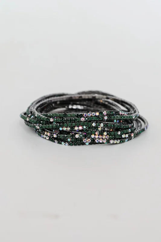 Personalized Jewelry Sale – Unique Pieces At Great Prices Jodie Hunter Green Rhinestone Bracelet Set