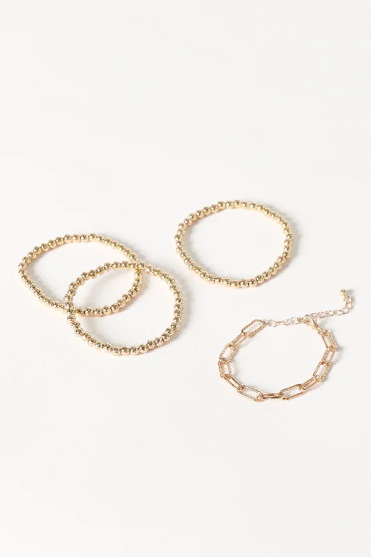Luxury Handcrafted Jewelry For Elegant Looks Kaleigh Stacked Bracelets - Gold