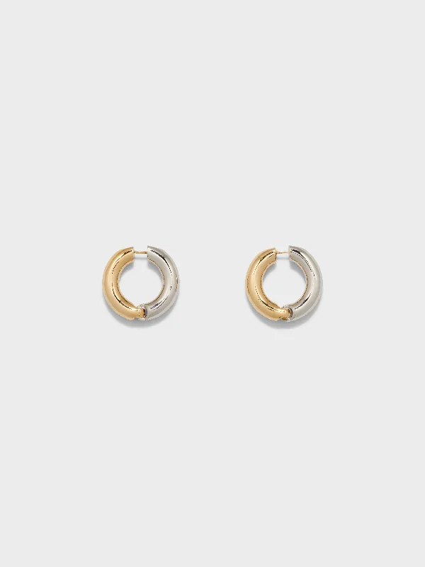 Shop Modern Jewelry Collections With Exclusive Discounts Laurie Large 18kt Gold and Palladium-Plated Hoop Earrings Shop Modern Jewelry Collections With Exclusive Discounts Laurie Large 18kt Gold and Palladium-Plated Hoop Earrings