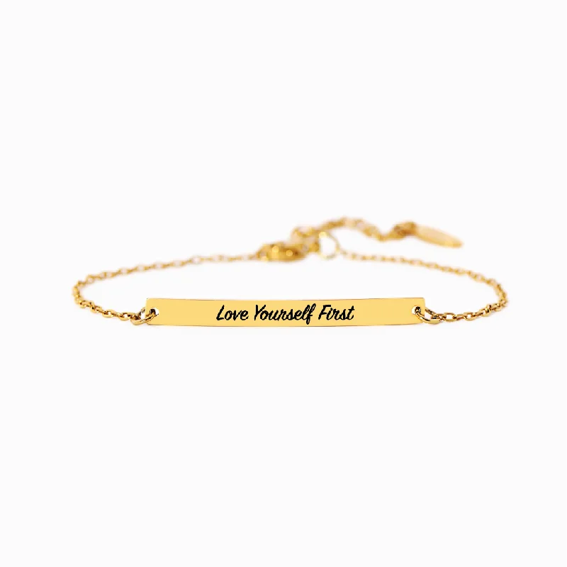 Seasonal Jewelry Clearance – Best Styles At The Lowest Prices Love Yourself First - Motivational Bar Bracelet Seasonal Jewelry Clearance – Best Styles At The Lowest Prices Love Yourself First - Motivational Bar Bracelet