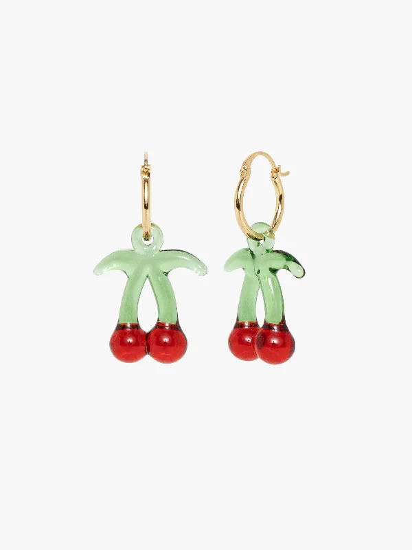 Luxury Jewelry Without The Luxury Price Tag Cherry Hoops - Red