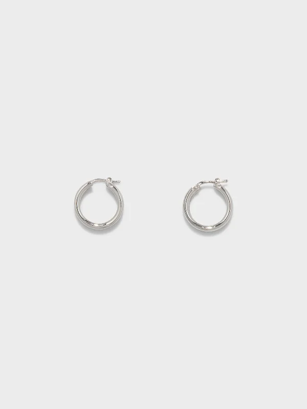 Customized Silver Jewelry For Unique Style Lumi Palladium-Plated Hoop Earrings