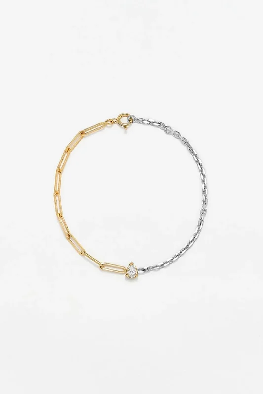 Exclusive Jewelry Sale – Shine For Less Maxi Bracelet Solitaire Diamant Poire - Ors Blanc et Jaune Exclusive Jewelry Sale – Shine For Less Maxi Bracelet Solitaire Diamant Poire - Ors Blanc et Jaune