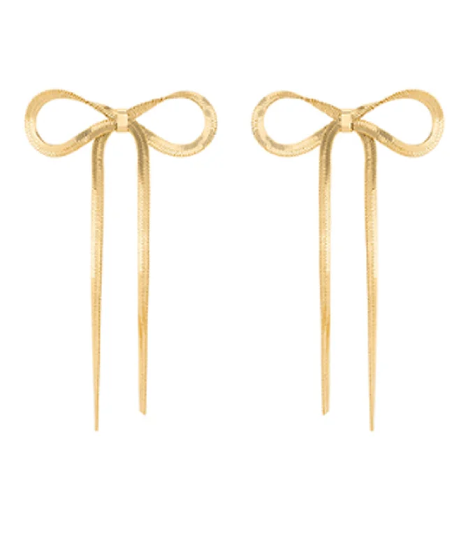 Flash Deals On Fine Jewelry – Shop Before It's Gone Melanie Bow Herringbone Chain Earrings Flash Deals On Fine Jewelry – Shop Before It's Gone Melanie Bow Herringbone Chain Earrings
