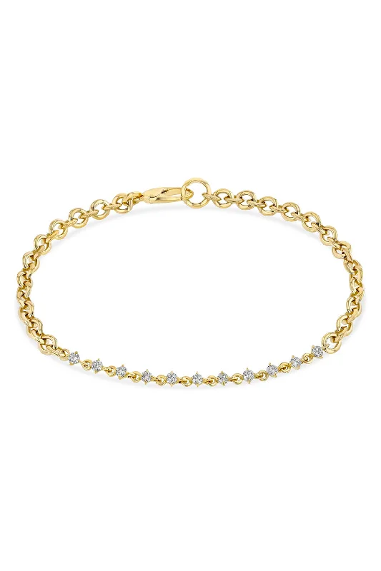 Grab Your Favorite Jewelry At The Lowest Prices Micro Chain Bracelet with Eclat Diamonds - 18K Yellow Gold Grab Your Favorite Jewelry At The Lowest Prices Micro Chain Bracelet with Eclat Diamonds - 18K Yellow Gold