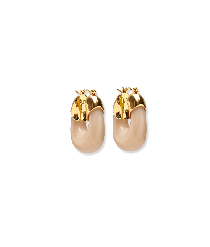 Everyday Jewelry Essentials Now On Sale Mini Organic Hoops in Dove
