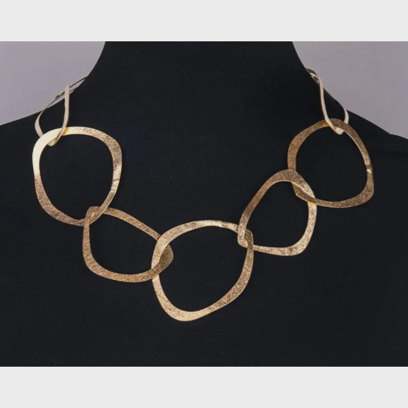 Shop High-Quality Jewelry At Jaw-Dropping Discounts NTA Bronze Organic Oval Link Collar