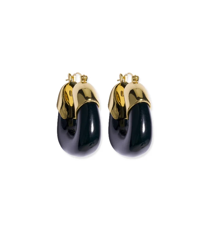 Unmissable Deals On Handmade Jewelry Collections Organic Hoops in Midnight