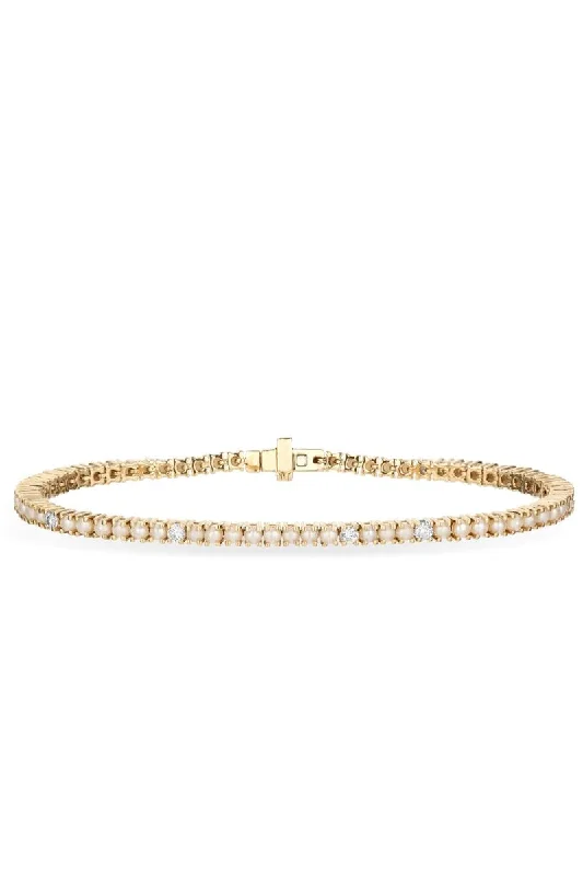 Special Jewelry Deals – Upgrade Your Collection Pearl + Diamond Tennis Bracelet - Yellow Gold Special Jewelry Deals – Upgrade Your Collection Pearl + Diamond Tennis Bracelet - Yellow Gold