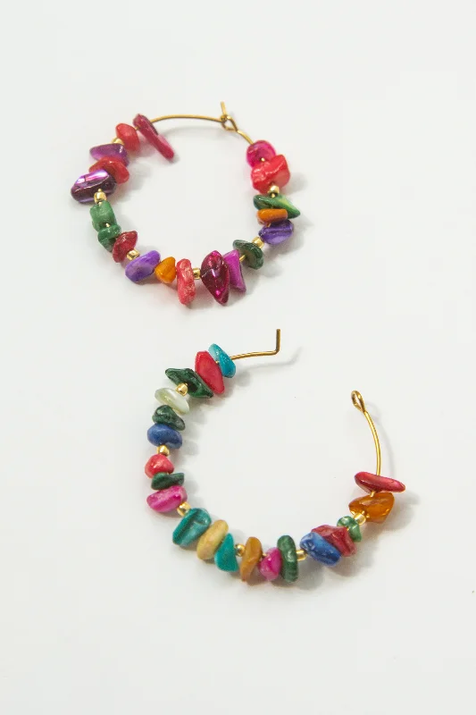 Fine Jewelry, Limited-Time Offers Available STONE HOOP EARRINGS // MULTICOLOR