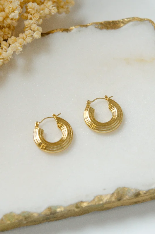Breathtaking Jewelry, Breathtaking Prices LINES HOOP EARRINGS