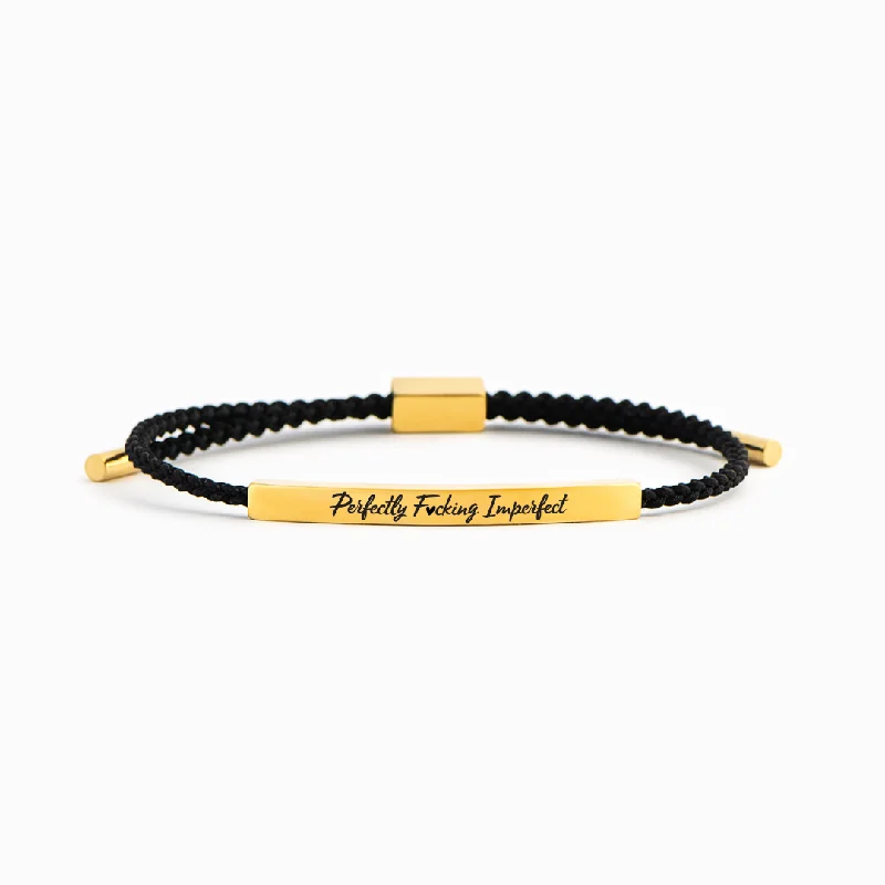 Elevate Your Outfit With Discounted Statement Jewelry Perfectly F♡cking Imperfect - Motivational Tube Bracelet