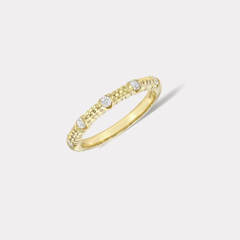Customized Silver Jewelry For Unique Style Petite Modern Love Five Stone Diamond Band - 0.15ct Customized Silver Jewelry For Unique Style Petite Modern Love Five Stone Diamond Band - 0.15ct