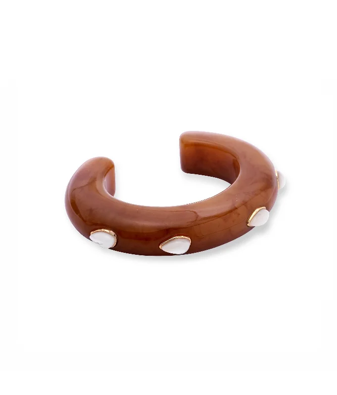 Stunning Jewelry Pieces At The Lowest Prices Ever Ridge Cuff In Mocha and Pearl