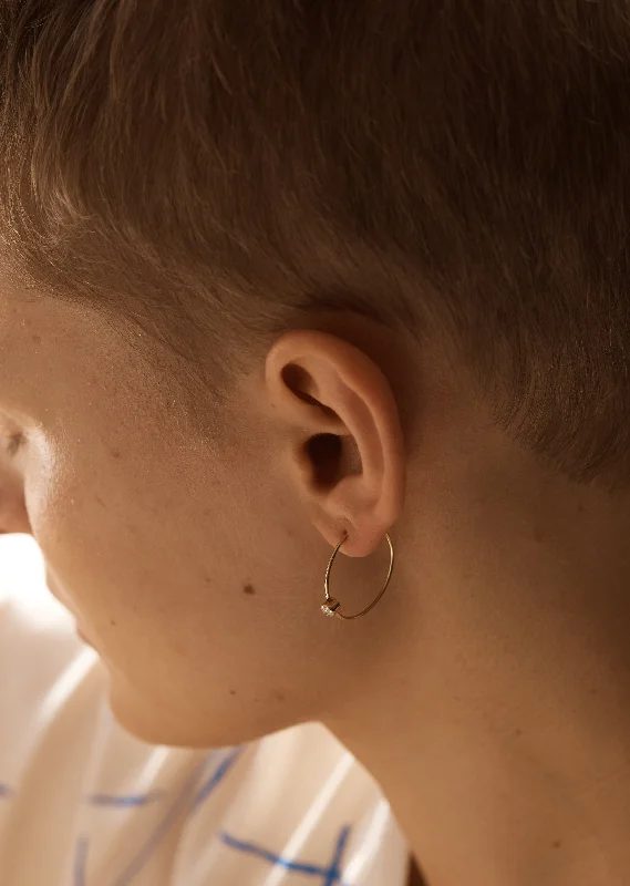 Shop Dazzling Jewelry With Special Promotional Discounts One-Stone Hoop Earring 03