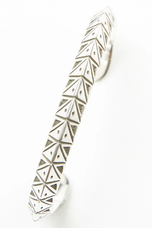 Delicate Crystal Jewelry For Sophisticated Charm Sterling Silver Triangle Cuff by Lyle Secatero - Night and Day Cuff Delicate Crystal Jewelry For Sophisticated Charm Sterling Silver Triangle Cuff by Lyle Secatero - Night and Day Cuff