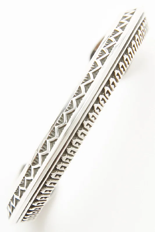 Handmade Pearl Jewelry For Timeless Elegance Sterling Silver Triangle Cuff by Lyle Secatero - Protection | River Cuff Handmade Pearl Jewelry For Timeless Elegance Sterling Silver Triangle Cuff by Lyle Secatero - Protection | River Cuff