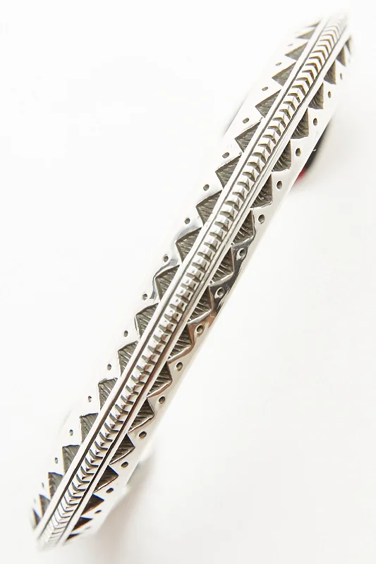 Luxury Handcrafted Jewelry For Elegant Looks Sterling Silver Triangle Cuff by Lyle Secatero - Abundance & River Cuff Luxury Handcrafted Jewelry For Elegant Looks Sterling Silver Triangle Cuff by Lyle Secatero - Abundance & River Cuff