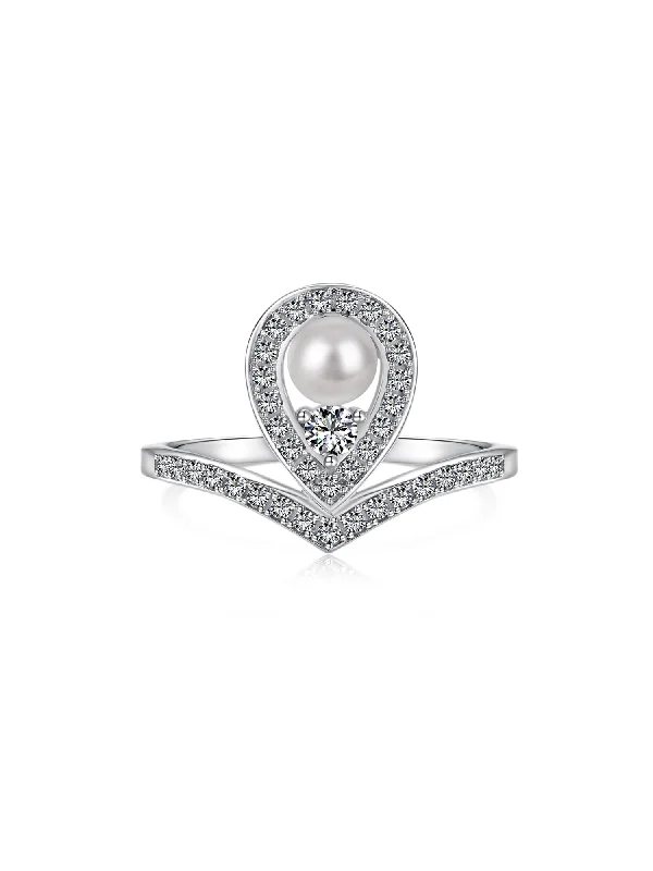 Exclusive Gemstone Jewelry At Special Prices Waterdrop Pearl Crowning Love Wedding Jewelry Ring in s925 Exclusive Gemstone Jewelry At Special Prices Waterdrop Pearl Crowning Love Wedding Jewelry Ring in s925