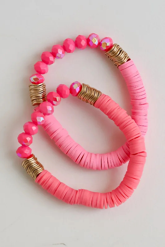 Luxury Meets Affordability – Jewelry Sale Now Live FINAL SALE - Zoey Hot Pink Beaded Bracelet Set Luxury Meets Affordability – Jewelry Sale Now Live FINAL SALE - Zoey Hot Pink Beaded Bracelet Set