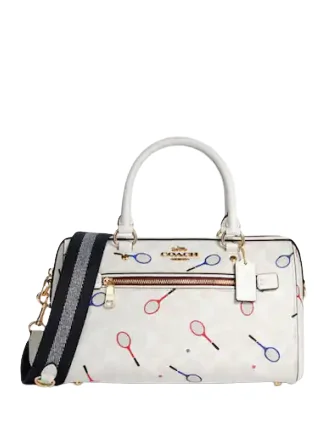 Coach Rowan Satchel In Signature Canvas With Racquet Print