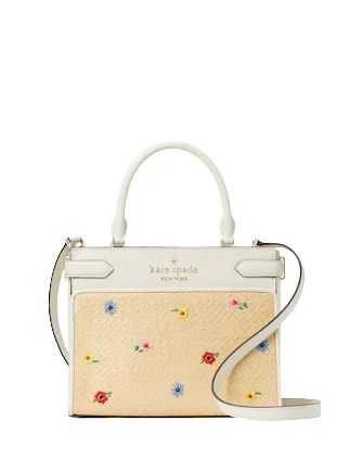 Kate Spade New York Staci Garden Bouquet Straw Small Satchel