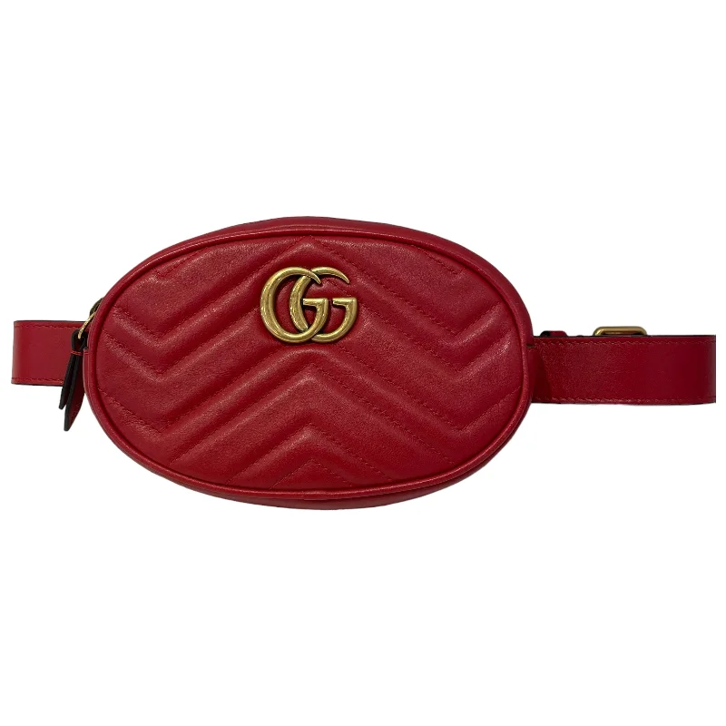 GUCCI/Cross Body Bag/OS/Leather/RED/Marmont Belt Bag